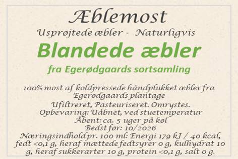 Æblemost Egerødsgaards samling